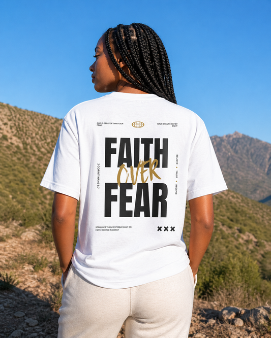 Faith Over Fear Shirt Christian T-Shirt Inspirational Faith Based Tee Religious Gift Motivational Christian Apparel