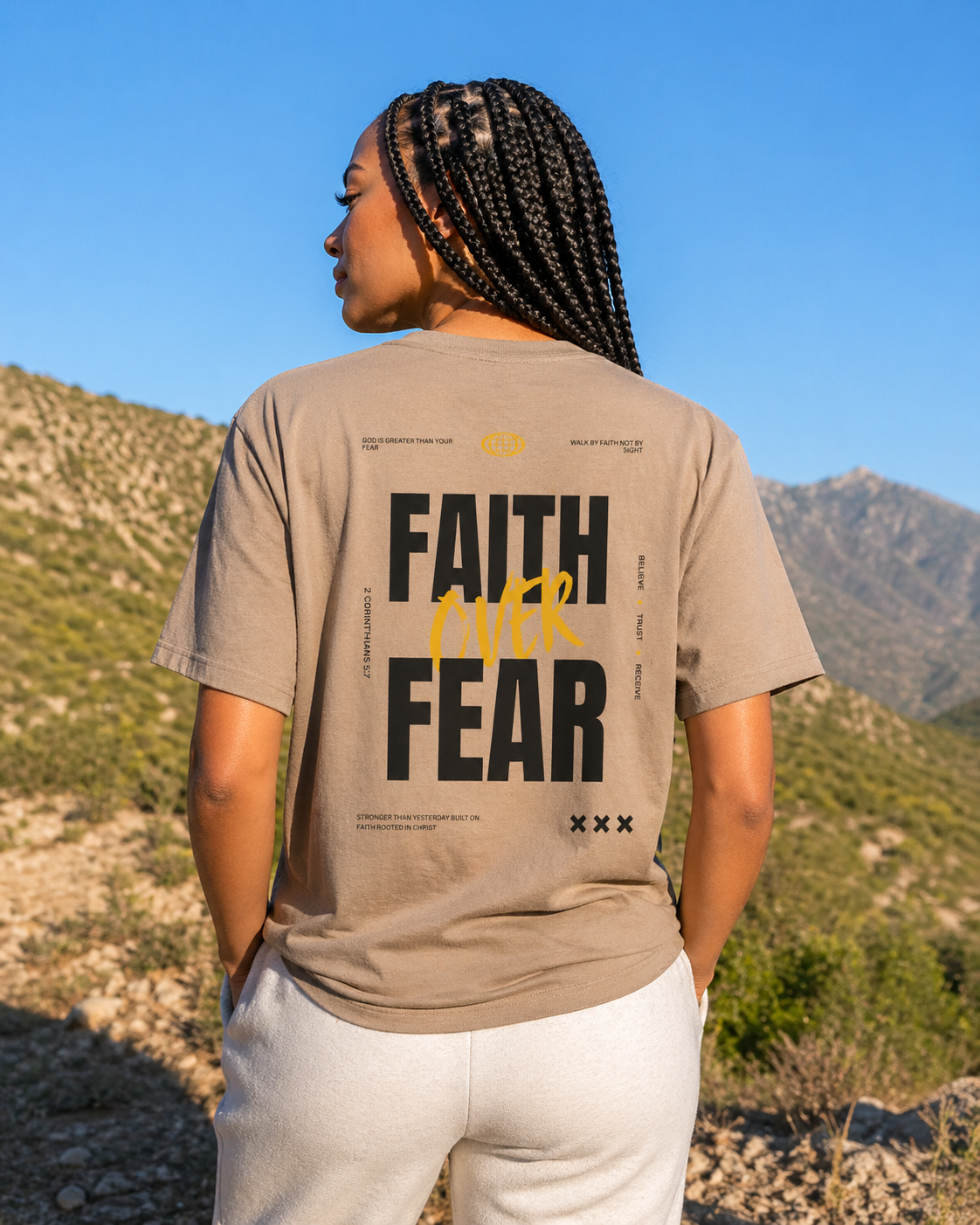 Faith Over Fear Shirt Christian T-Shirt Inspirational Faith Based Tee Religious Gift Motivational Christian Apparel
