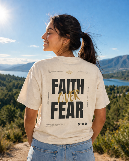 Faith Over Fear Shirt Christian T-Shirt Inspirational Faith Based Tee Religious Gift Motivational Christian Apparel