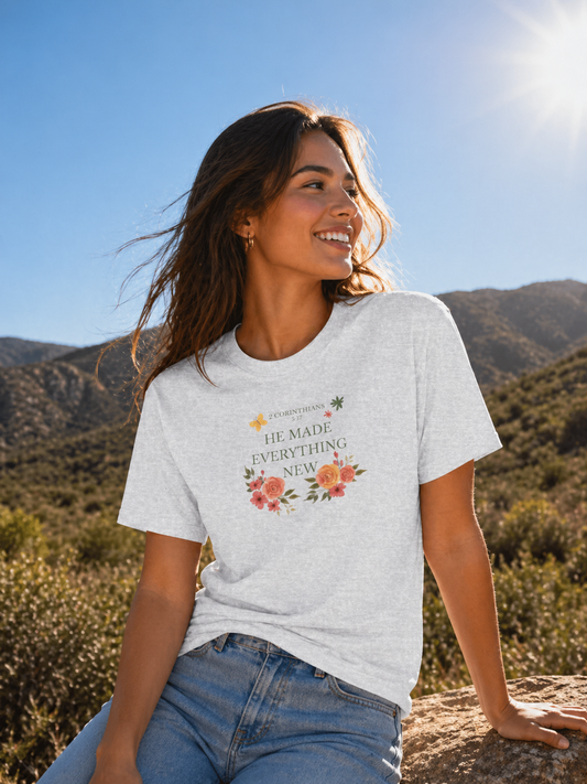 Floral Graphic T-Shirt, Cute Aesthetic Tee, Unisex Cotton Shirt, Summer Outfit, Gift for Her, Casual Boho Top