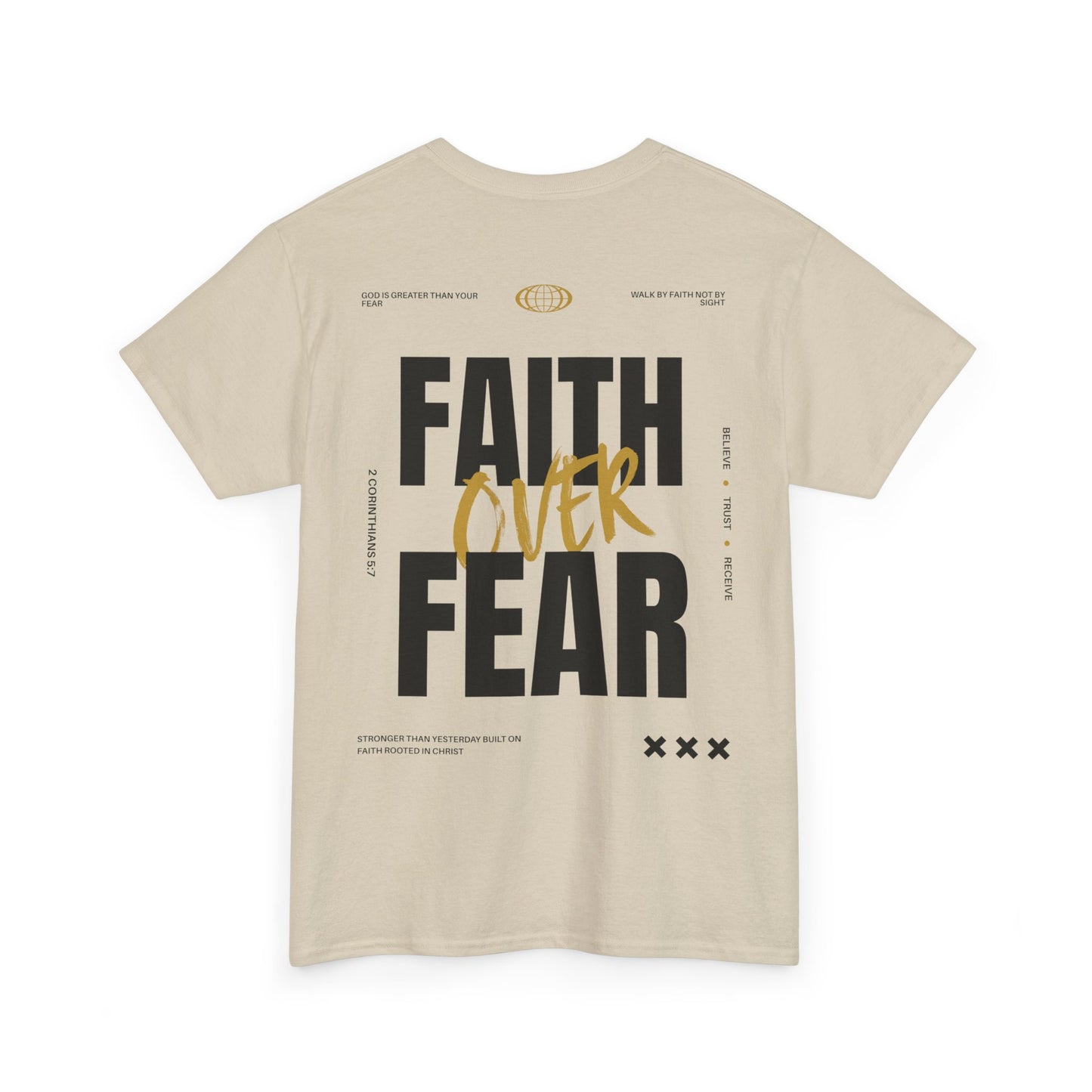 Faith Over Fear Shirt Christian T-Shirt Inspirational Faith Based Tee Religious Gift Motivational Christian Apparel