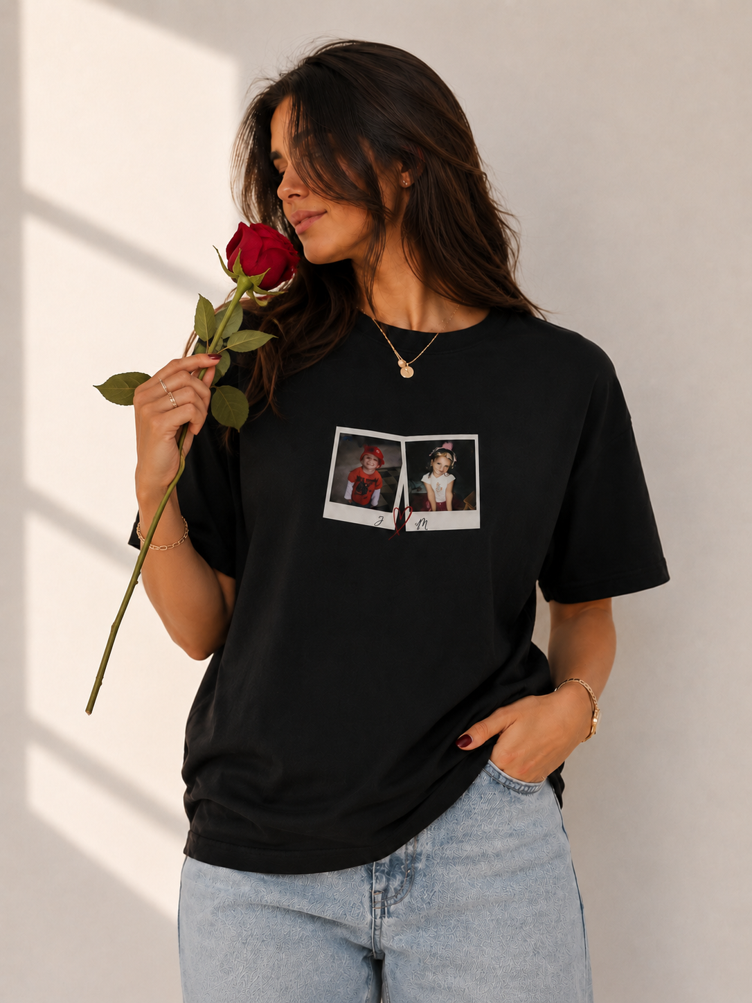 Camiseta con Fotos Tipo Polaroid | Regalo Amor y Amistad